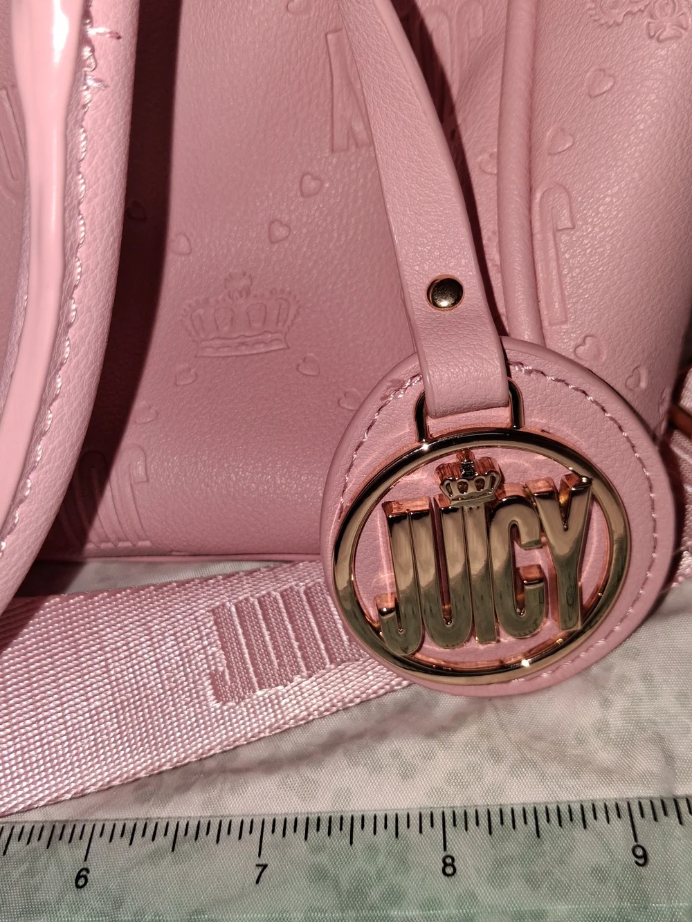 Juicy Couture Debossed Logo Crown Speedy Satchel Pink